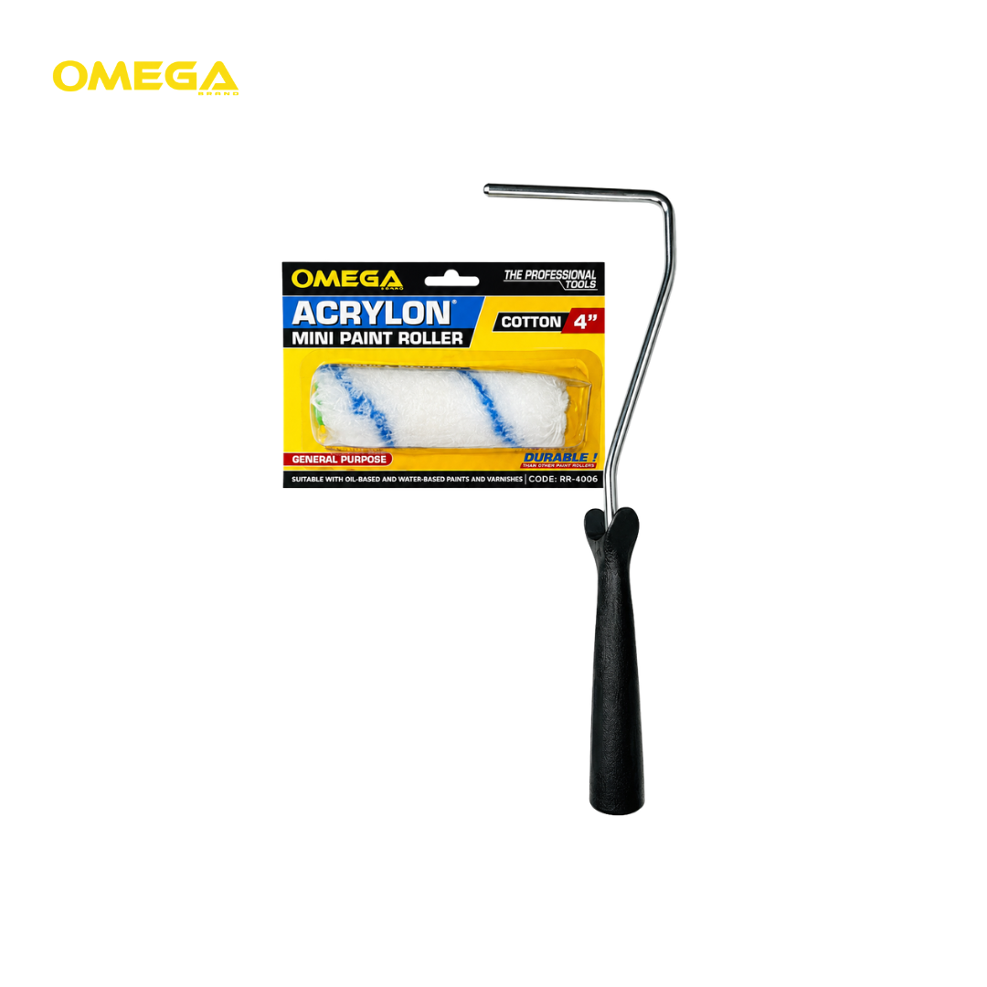 OMEGA Acrylon Mini Paint Roller 4 Inch Cotton | Smooth Paint Application | Professional Painting Tool