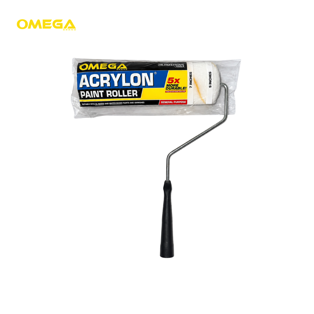 OMEGA Acrylon Paint Roller 9 Inch Cotton | Professional Paint Roller | Smooth & Even Paint Coverage