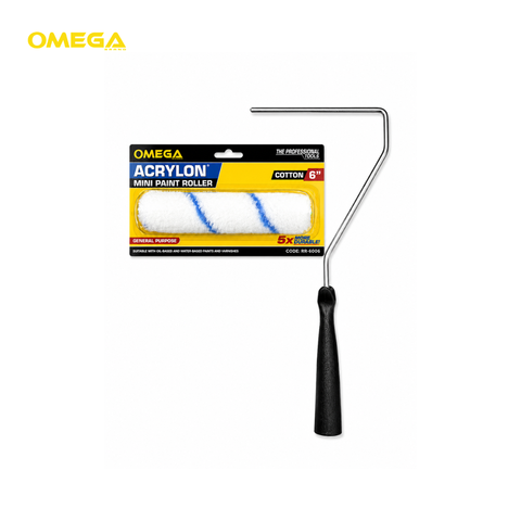 OMEGA Acrylon Mini Paint Roller 6 Inch Cotton Set | Complete Painting Kit | Smooth & Even Paint Application