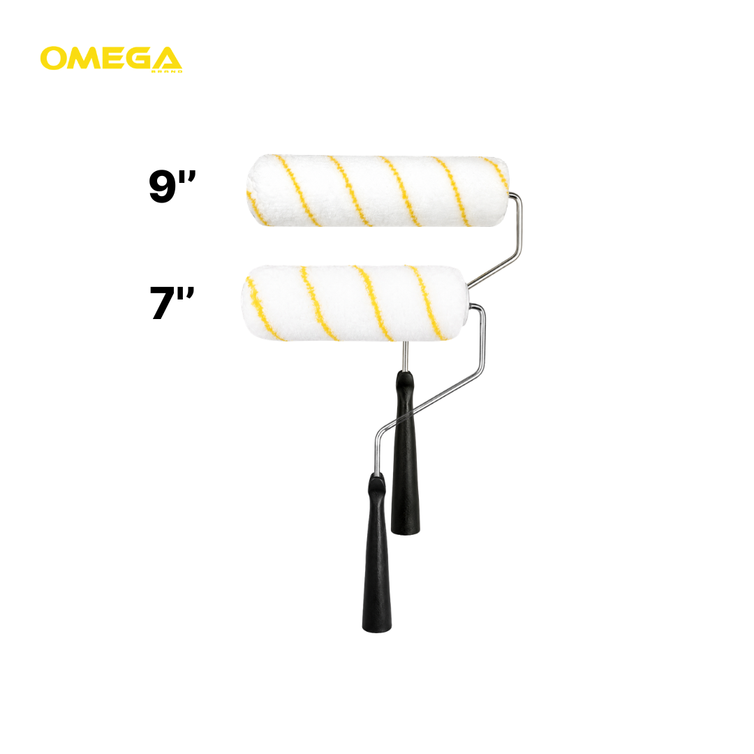 OMEGA Acrylon Paint Roller 7 Inch Cotton | Professional Paint Roller | Smooth & Even Coverage