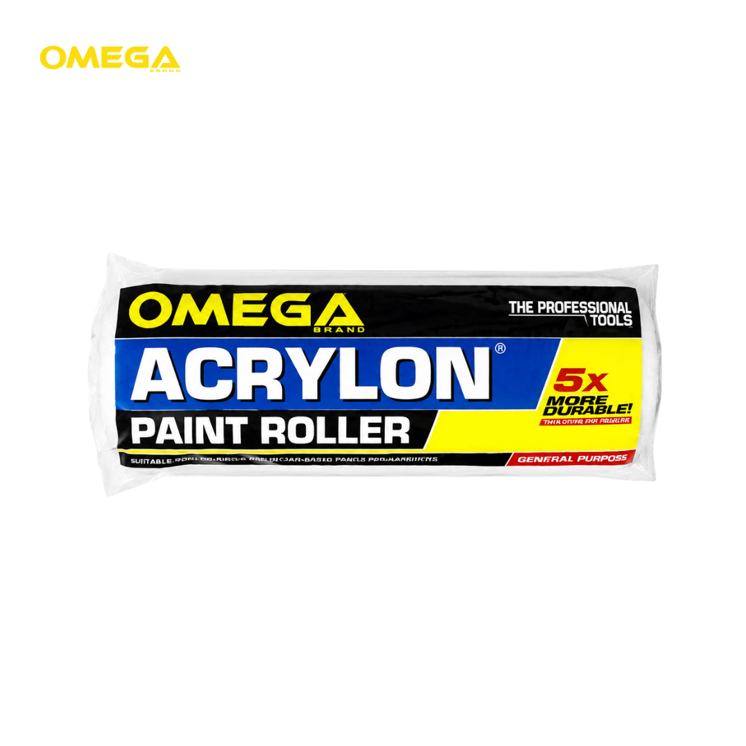 OMEGA Acrylon Paint Roller 7 Inch Cotton | Professional Paint Roller | Smooth & Even Coverage