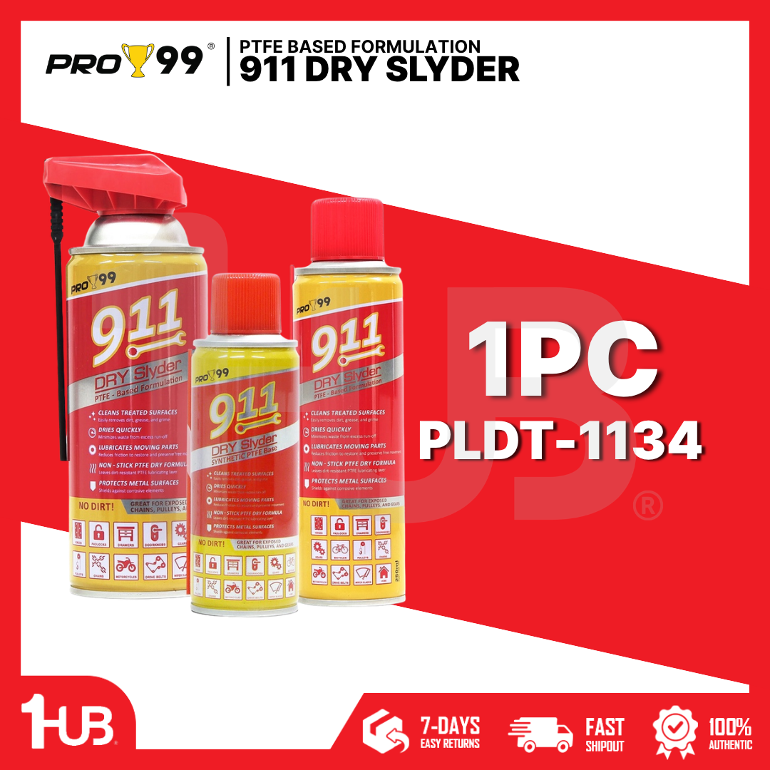 PRO99 911 DRY SLYDER WHITE DRY PTFE LUBRICANT FOR CAR AND MOTORCYCLE MC