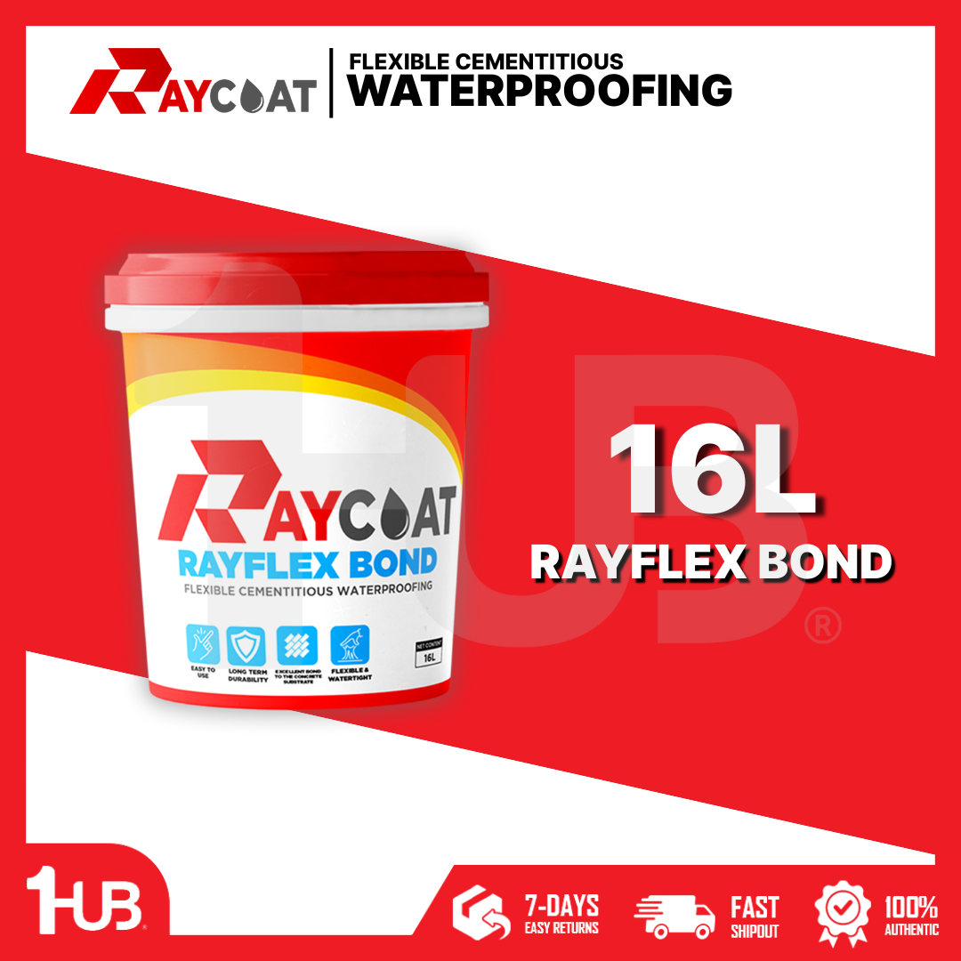 RAYCOAT RAYFLEX BOND CEMENTITIOUS WATERPROOFING COATING – FLEXIBLE CRACK PROTECTION FOR CONCRETE SURFACES ( 16L )
