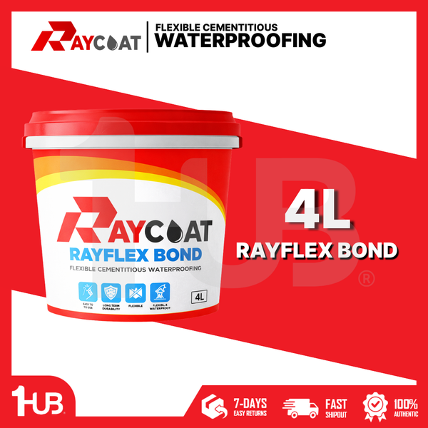 RAYCOAT RAYFLEX BOND CEMENTITIOUS WATERPROOFING COATING – FLEXIBLE CRACK PROTECTION FOR CONCRETE SURFACES ( 4L )