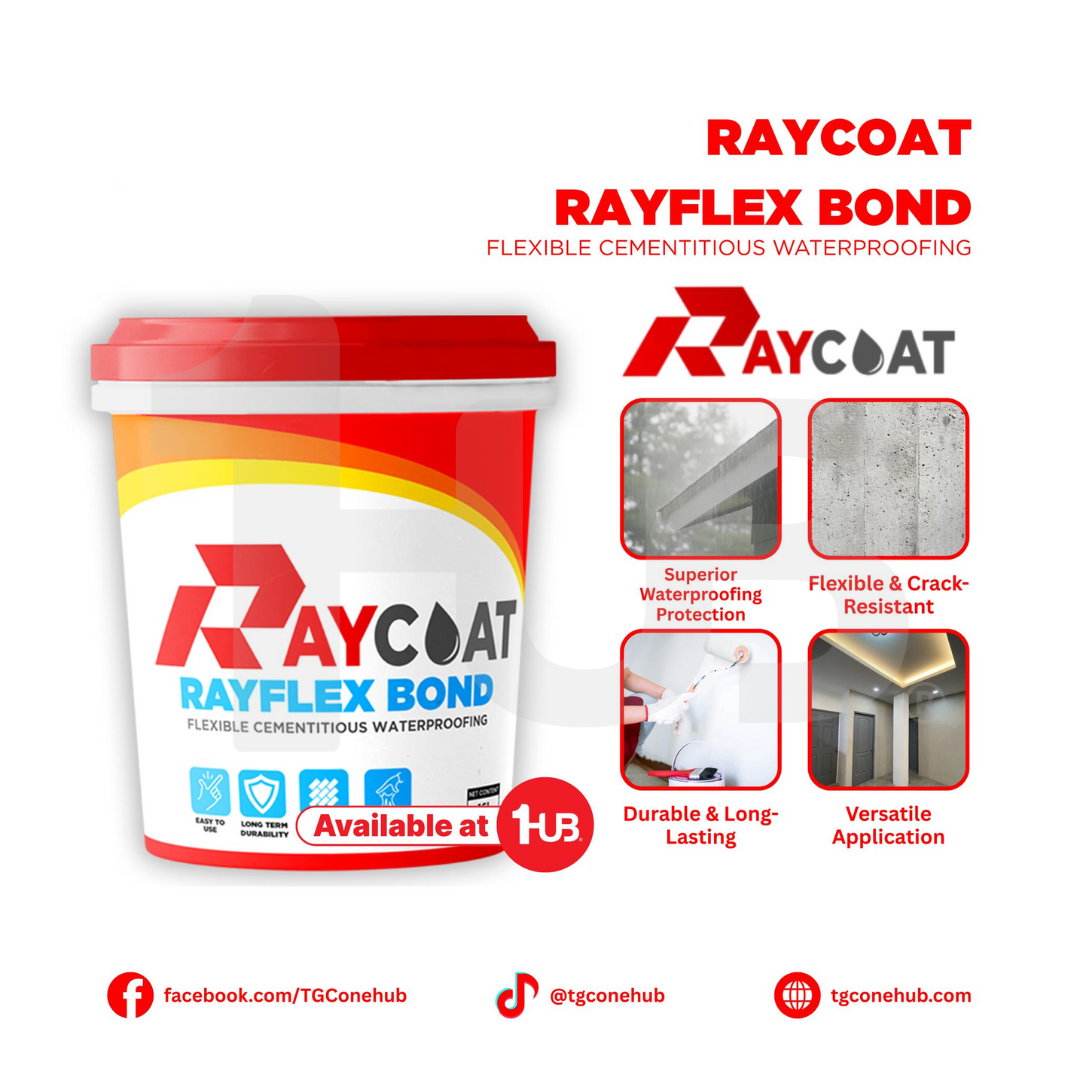 RAYCOAT RAYFLEX BOND CEMENTITIOUS WATERPROOFING COATING – FLEXIBLE CRACK PROTECTION FOR CONCRETE SURFACES ( 4L )