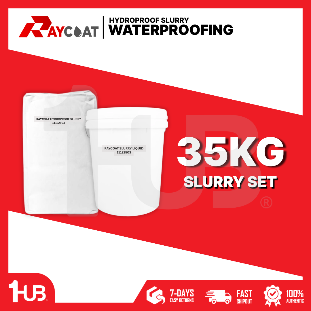 RAYCO SLURRY SET HYDROPROOF CEMENT SLURRY COATING – 25KG + 10KG WATERPROOFING SYSTEM FOR WALLS & FLOORS ( 35KG )
