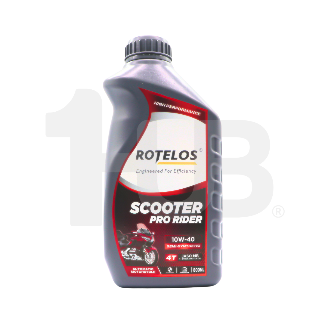 ROTELOS MOTORCYCLE OIL 10W-40 SEMI SYNTHETIC 4T JASO MB PRO RIDER AUTOMATIC  ( 800ML )