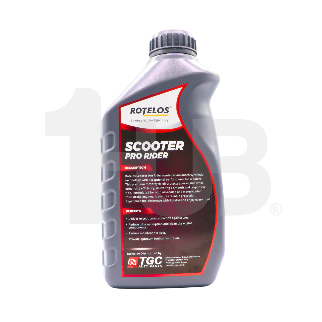 ROTELOS MOTORCYCLE OIL 10W-40 SEMI SYNTHETIC 4T JASO MB PRO RIDER AUTOMATIC  ( 800ML )