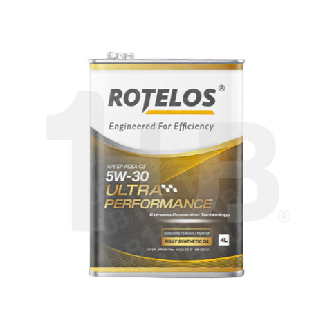 Rotelos 5W-30 Ultra Performance Fully Synthetic Engine Oil SP/C3 G-III for car engine protection and efficiency 4 LITERS