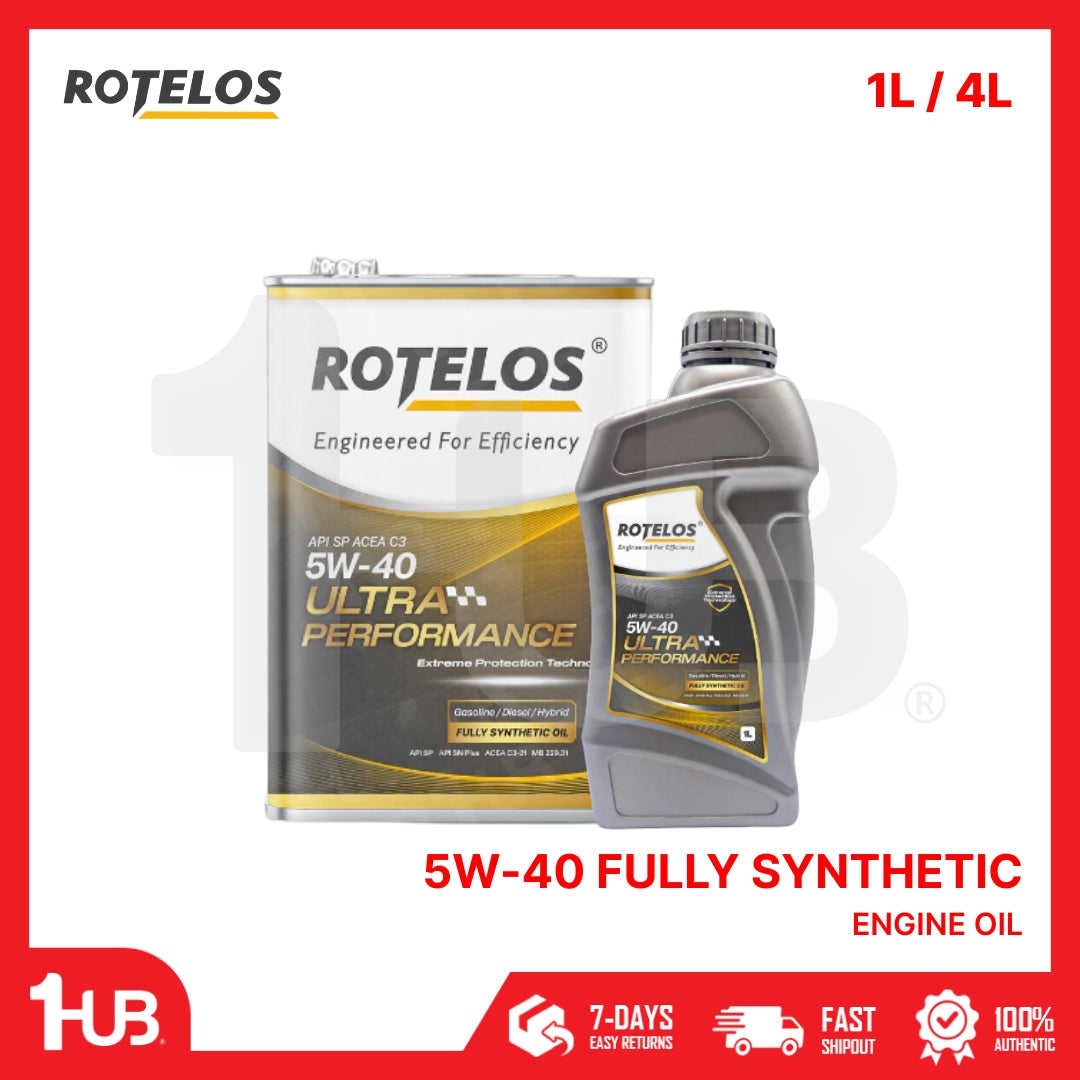 Rotelos 5W-40 Ultra Performance Fully Synthetic Engine Oil SP/C3 G-III for car engine protection and efficiency 1L and 4L product image