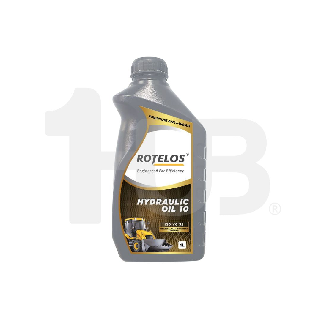 Rotelos hydraulic oil bottle on a white background