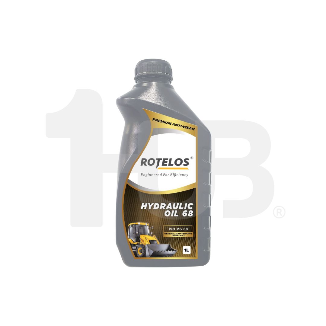 Rotelos hydraulic oil bottle on a white background