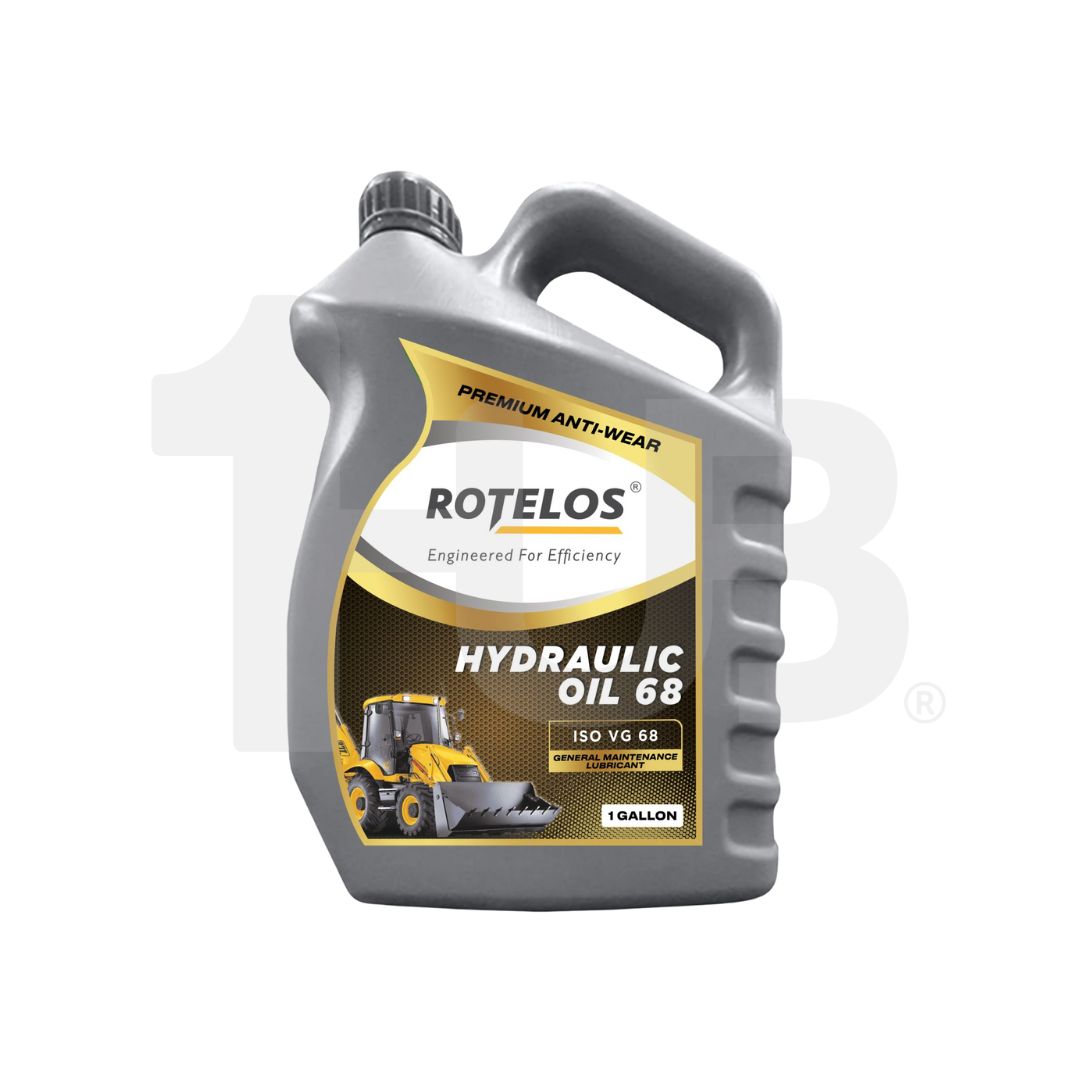 Rotelos hydraulic oil container on a white background
