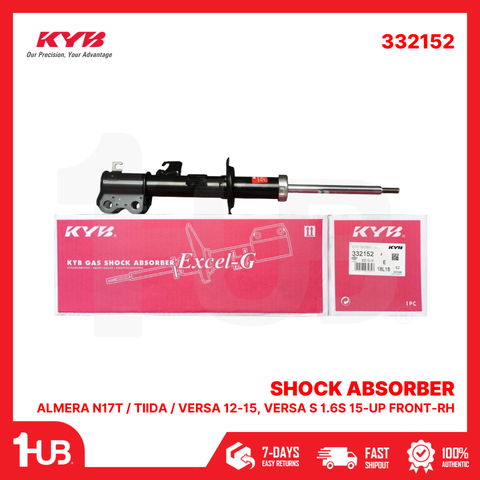 KYB SHOCK ABSORBER - GAS TYPE NISSAN ALMERA N17T / TIIDA / VERSA 12-15, VERSA S 1.6S 15-UP FRONT-RH 332152  ( 1 PC )