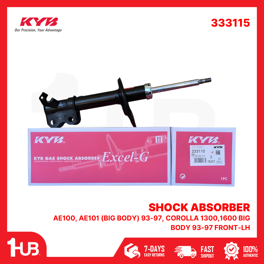 KYB SHOCK ABSORBER TOYOTA AE100, AE101 (BIG BODY) 93-97, COROLLA 1300,1600 BIG BODY 93-97 FRONT-LH 333115 48520-12630 ( 1 PC )