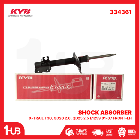 KYB SHOCK ABSORBER - GAS TYPE NISSAN X-TRAIL T30, QD20 2.0, QD25 2.5 E1259 01-07 FRONT-LH 334361  ( 1 PC )