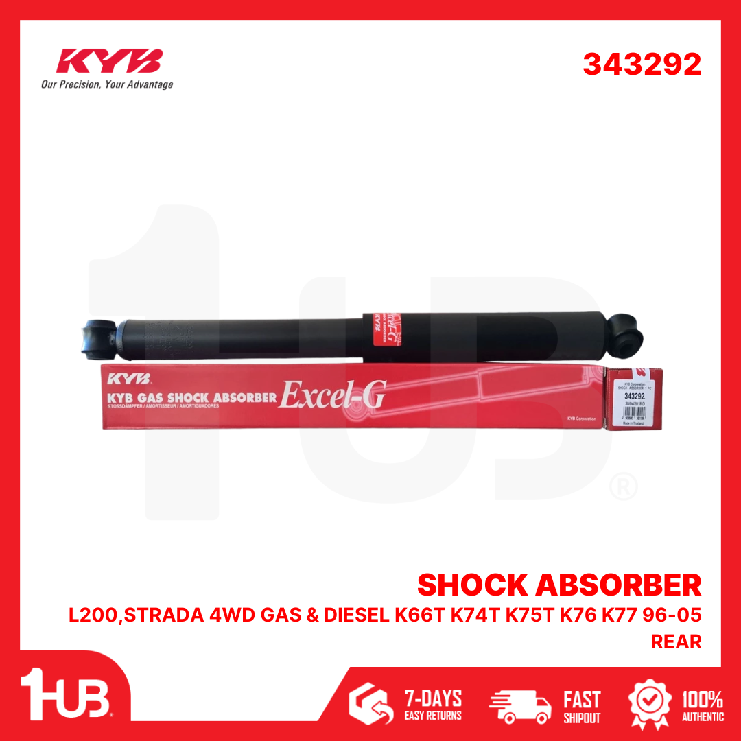KYB SHOCK ABSORBER - GAS TYPE MITSUBISHI L200,STRADA 4WD GAS & DIESEL K66T K74T K75T K76 K77 96-05 REAR 343292  ( 1 PC )