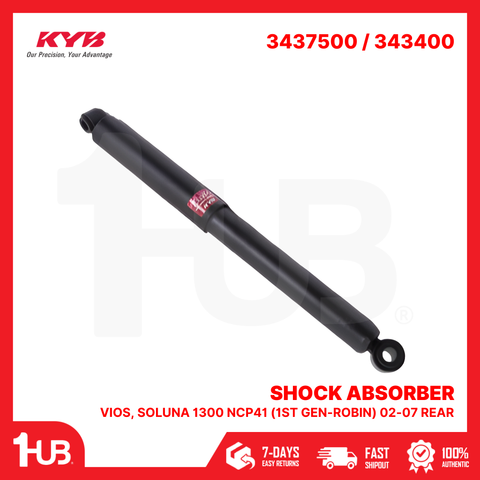 KYB SHOCK ABSORBER - GAS TYPE TOYOTA VIOS, SOLUNA 1300 NCP41 (1ST GEN-ROBIN) 02-07 REAR 3437500 / 343400  ( 1 PC )