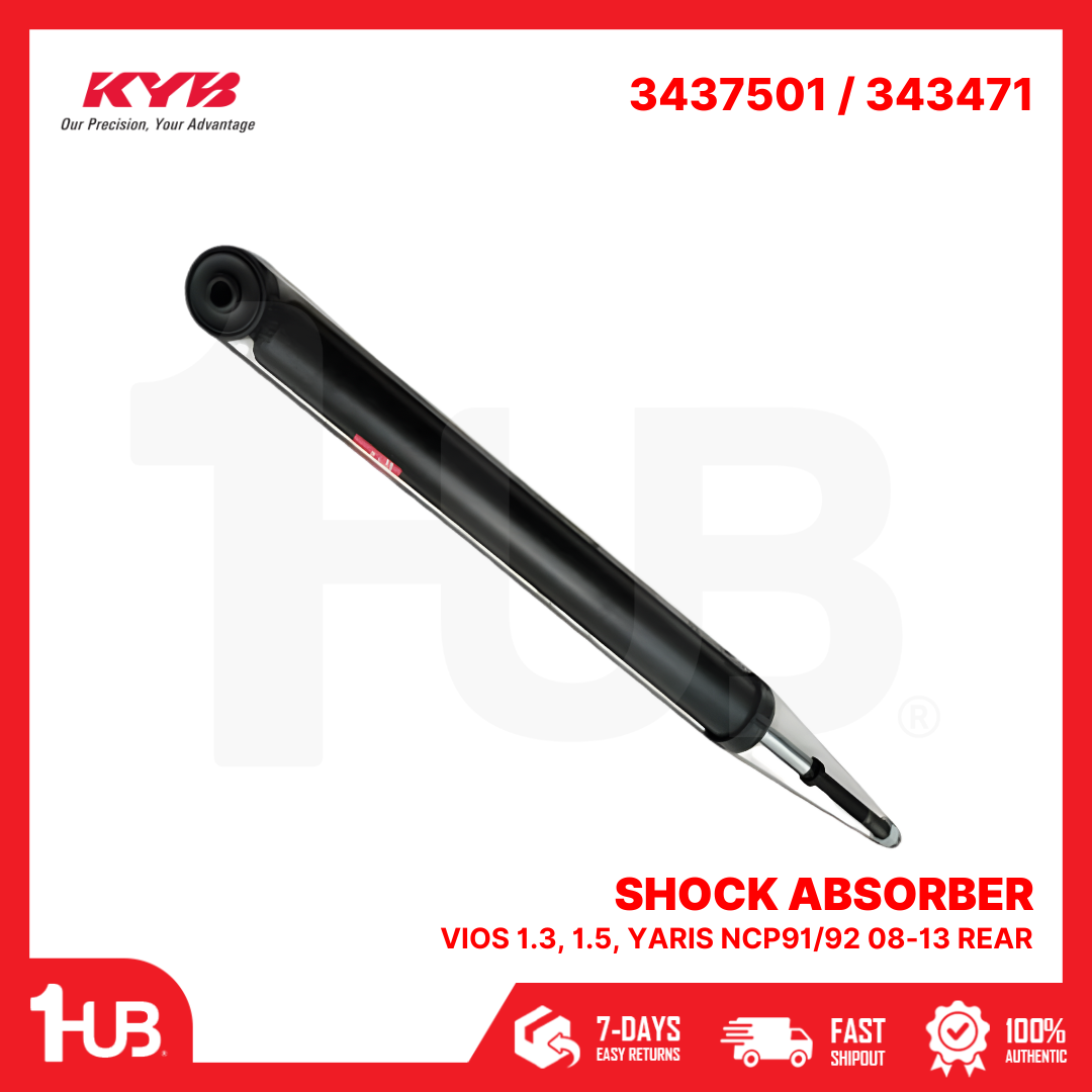 KYB SHOCK ABSORBER - GAS TYPE TOYOTA VIOS 1.3, 1.5, YARIS NCP91/92 08-13 REAR 3437501 / 343471  ( 1 PC )