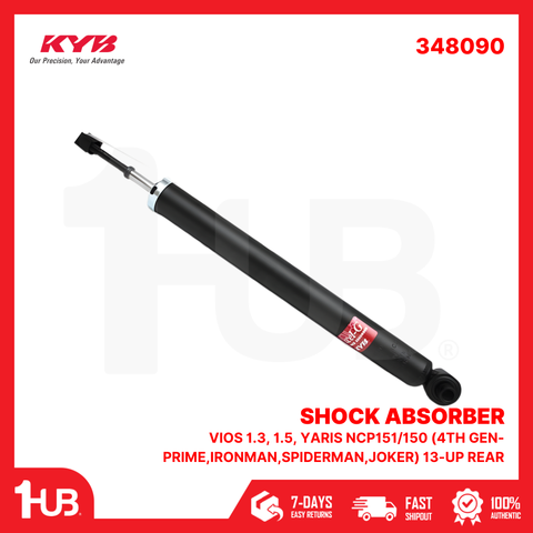 KYB SHOCK ABSORBER - GAS TYPE TOYOTA VIOS 1.3, 1.5, YARIS NCP151/150 (4TH GEN-PRIME,IRONMAN,SPIDERMAN,JOKER) 13-UP REAR 348090  ( 1 PC )