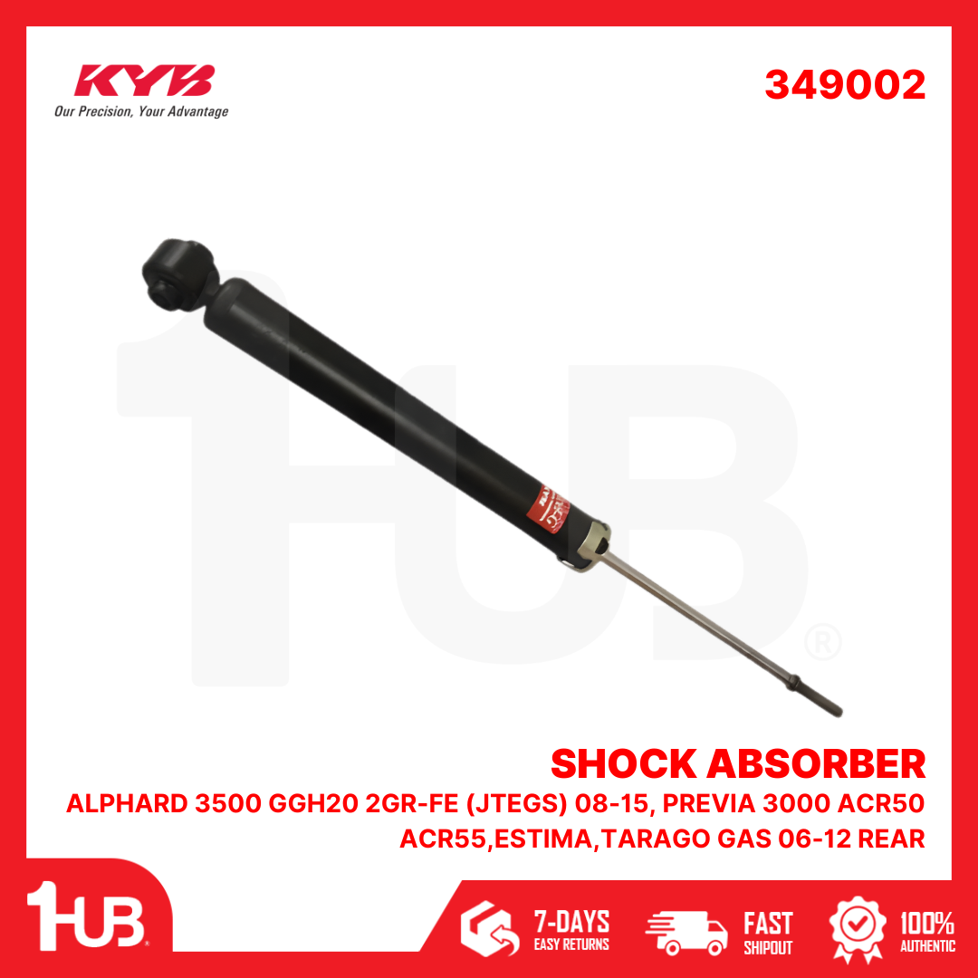 KYB SHOCK ABSORBER - GAS TYPE TOYOTA ALPHARD 3500 GGH20 2GR-FE (JTEGS) 08-15, PREVIA 3000 ACR50 ACR55,ESTIMA,TARAGO GAS 06-12 REAR 349002  ( 1 PC )