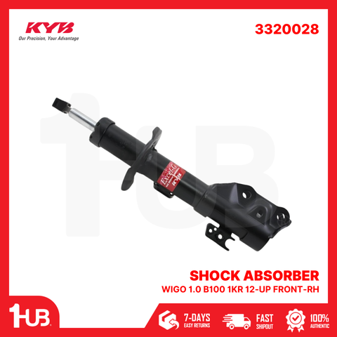 KYB SHOCK ABSORBER - GAS TYPE TOYOTA WIGO 1.0 B100 1KR 12-UP FRONT-RH 3320028  ( 1 PC )