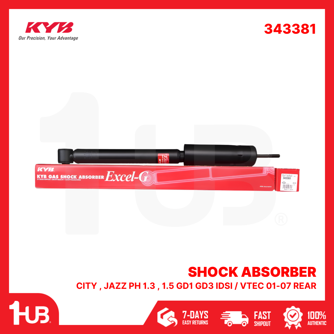 KYB SHOCK ABSORBER HONDA CITY , JAZZ PH 1.3 , 1.5 GD1 GD3 IDSI / VTEC 01-07 REAR 343381  ( 1 PC )