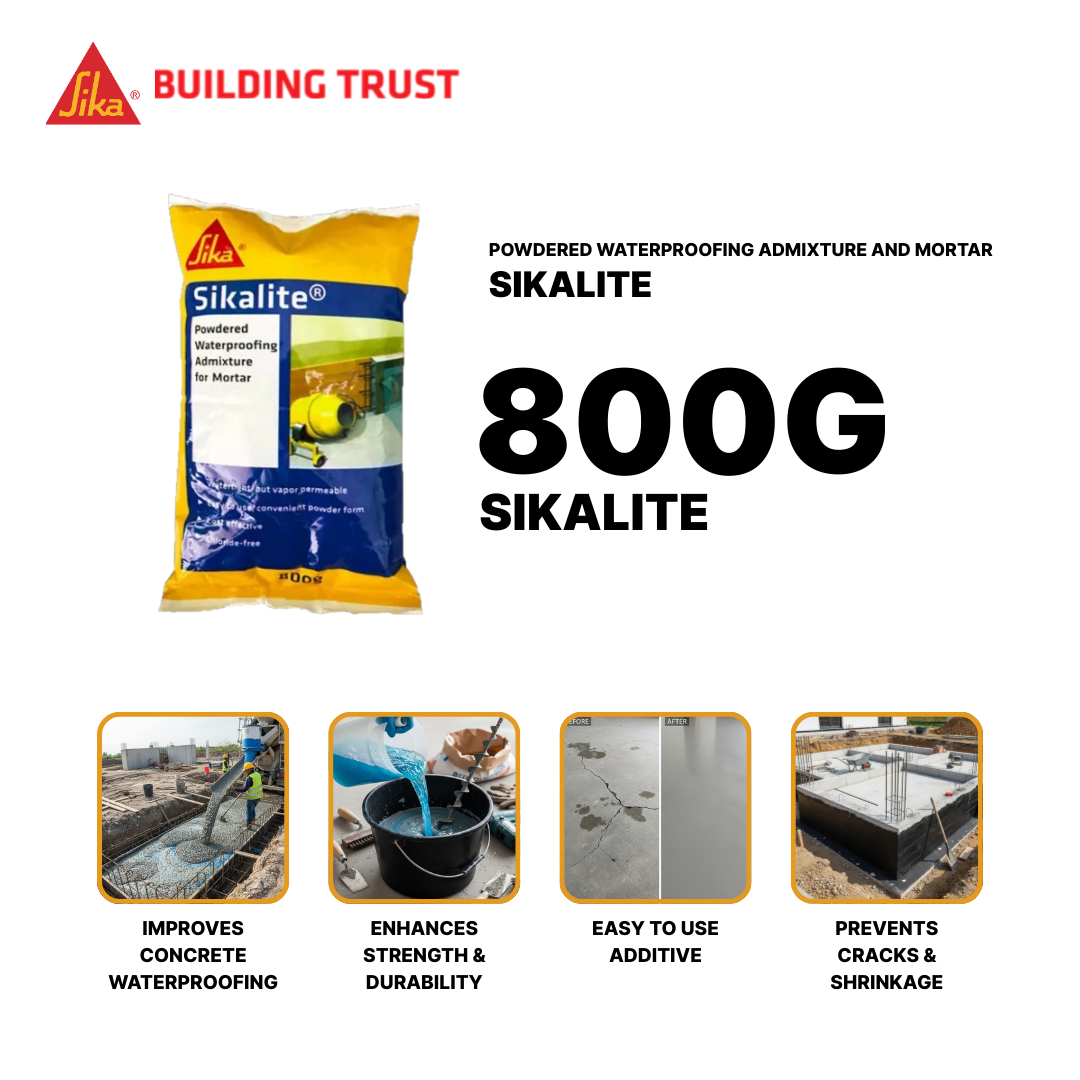 SIKA SIKALITE POWDERED WATERPROOFING ADMIXTURE FOR MORTAR ( 800G )