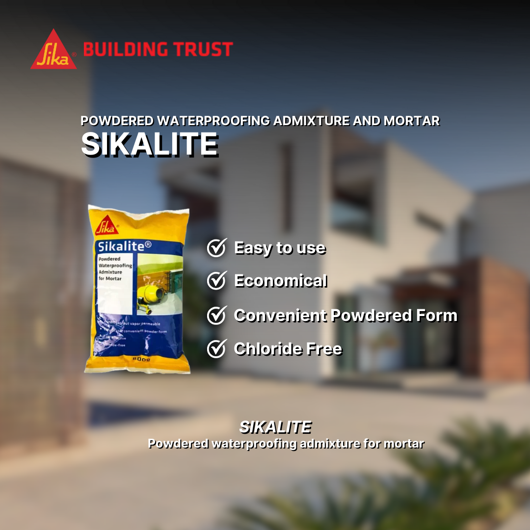 SIKA SIKALITE POWDERED WATERPROOFING ADMIXTURE FOR MORTAR ( 800G )