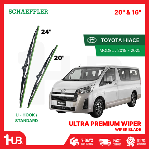 SCHAEFFLER ULTRA PREMIUM WIPER BLADE FOR TOYOTA HIACE 1992 - 2004, 2005 - 2019, 2019 - 2025 MODEL U-HOOK / MULTI-ADAPTOR BANANA TYPE