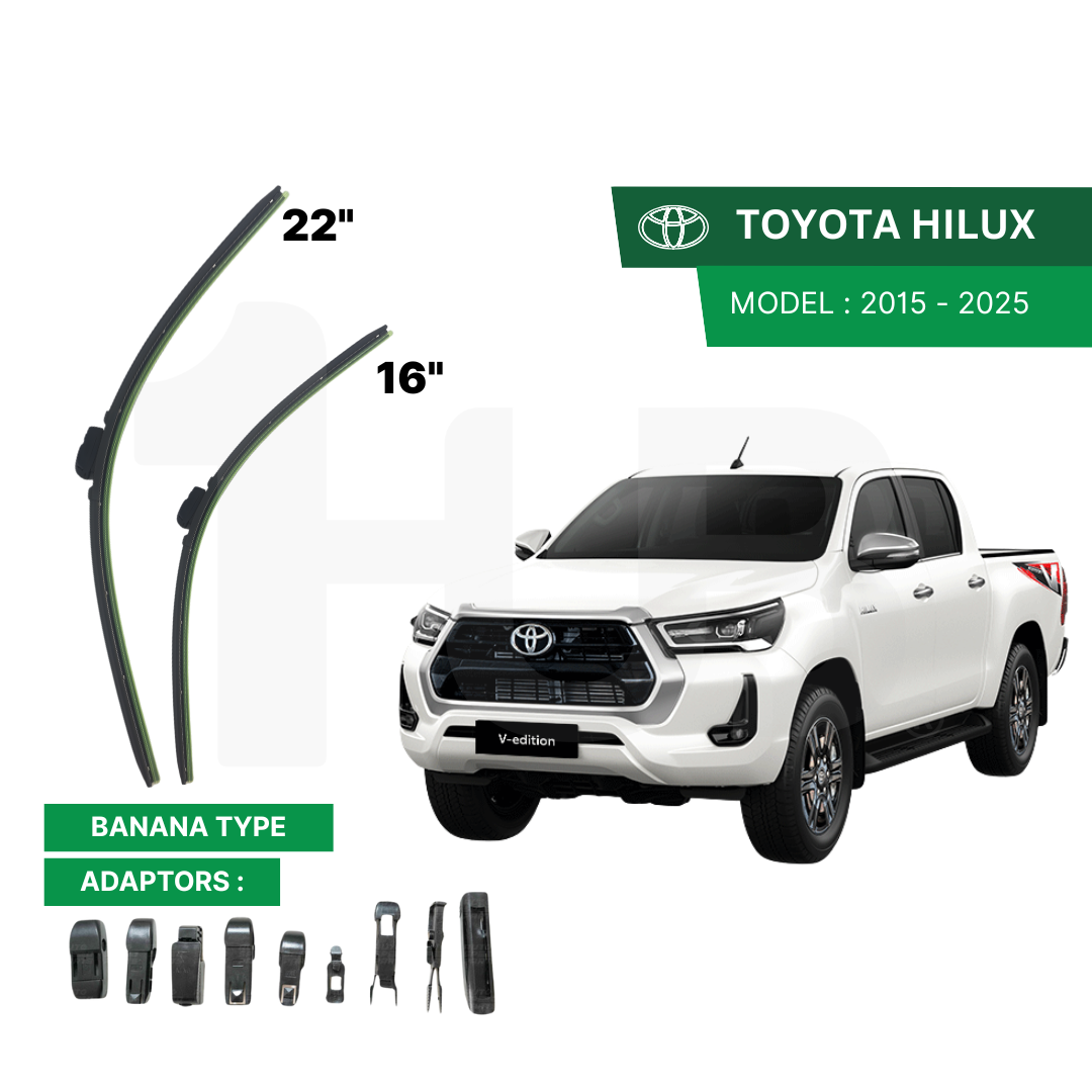 SCHAEFFLER ULTRA PREMIUM WIPER BLADE FOR TOYOTA HILUX 2005 - 2014, 20015 - 2025 MODEL U-HOOK / MULTI-ADAPTOR BANANA TYPE
