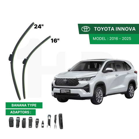 SCHAEFFLER ULTRA PREMIUM WIPER BLADE FOR TOYOTA INNOVA 2005–2015, 2016 - 2025 MODEL U-HOOK / MULTI-ADAPTOR BANANA TYPE
