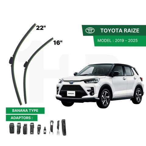 SCHAEFFLER ULTRA PREMIUM WIPER BLADE FOR TOYOTA RAIZE 2019 - 2025 MODEL U-HOOK / MULTI-ADAPTOR BANANA TYPE