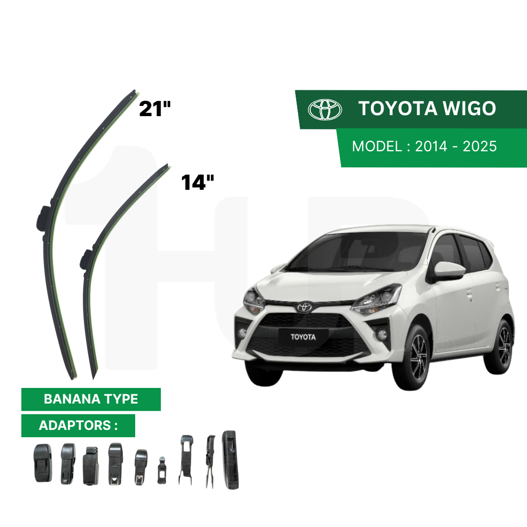 SCHAEFFLER ULTRA PREMIUM WIPER BLADE FOR TOYOTA WIGO 2014 - 2025 MODEL U-HOOK / MULTI-ADAPTOR BANANA TYPE