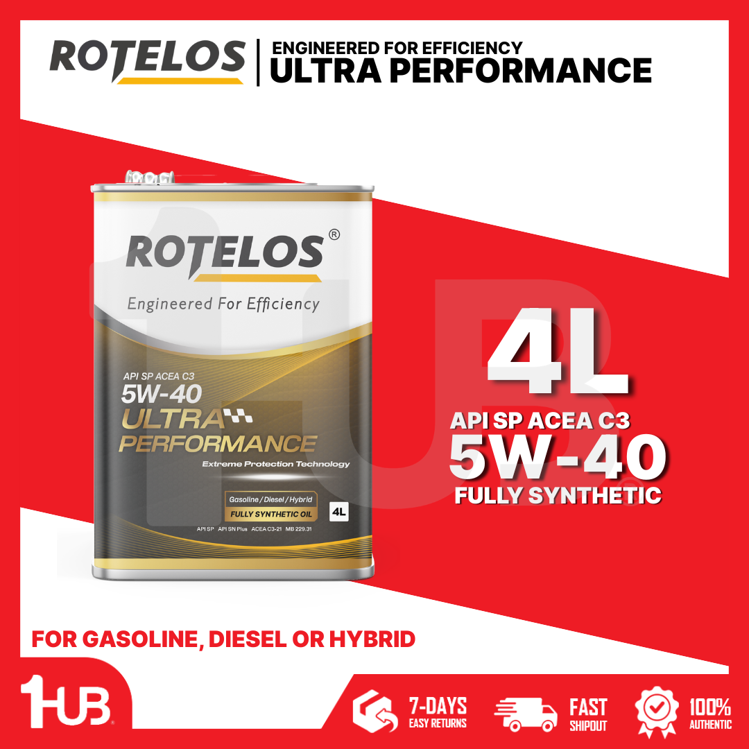 ROTELOS Engine Oil SAE 5W-40 Ultra Performance Fully Synthetic API SP/C3 G-III 4 Liters – Advanced Engine Protection