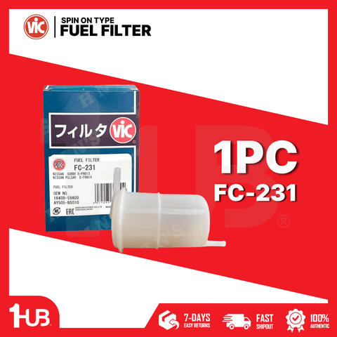 VIC FUEL FILTER SPIN ON TYPE VIC FC-231 NISSAN SENTRA ECCS 1.6 CA16S  FC-231 8442293 ( 1 PC )