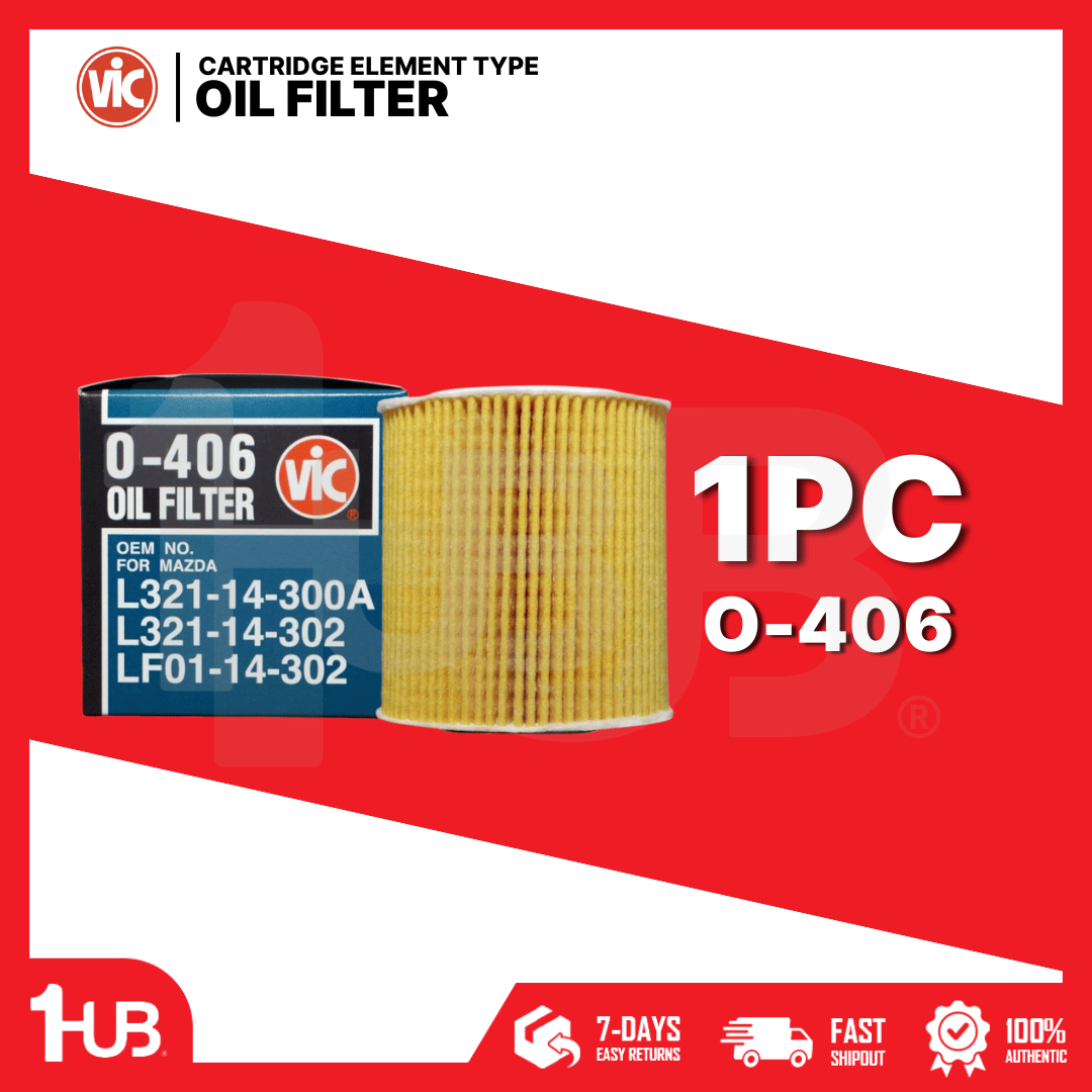VIC OIL FILTER CARTRIDGE ELEMENT TYPE VIC O-406 L321-14-300A / L321-14-302 / LF01-14-302 MAZDA CX-7 2300 L3-VDT 2006- / MPV L3-VDT 2006- / TRIBUTE 2300 L3 03-04  O-406 5106563 ( 1 PC )