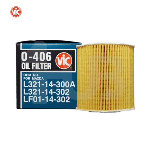 VIC OIL FILTER CARTRIDGE ELEMENT TYPE VIC O-406 L321-14-300A / L321-14-302 / LF01-14-302 MAZDA CX-7 2300 L3-VDT 2006- / MPV L3-VDT 2006- / TRIBUTE 2300 L3 03-04  O-406 5106563 ( 1 PC )