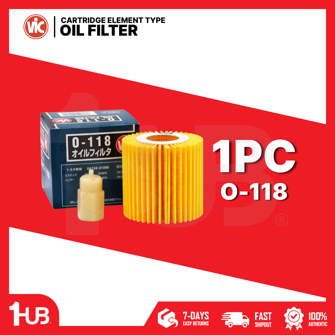 VIC OIL FILTER CARTRIDGE ELEMENT TYPE VIC O-118 TOYOTA ALPHARD 3.5 2GR-FE 08- , CAMRY 3.5 06-  O-118 9064725 ( 1 PC )