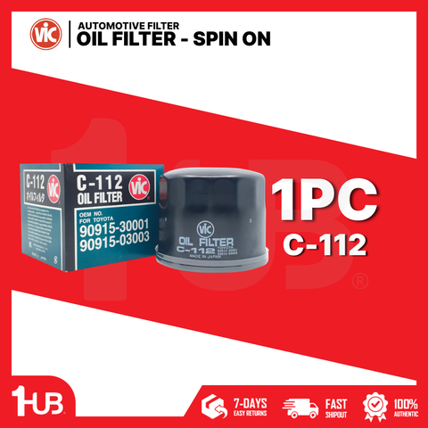 VIC OIL FILTER DOUBLE CORE VIC DC-02 TOYOTA CAMRY 3.0 V 1MZ-FE 02-06 (REPLACES C-111 / 114) C-112 5548195 ( 1 PC )