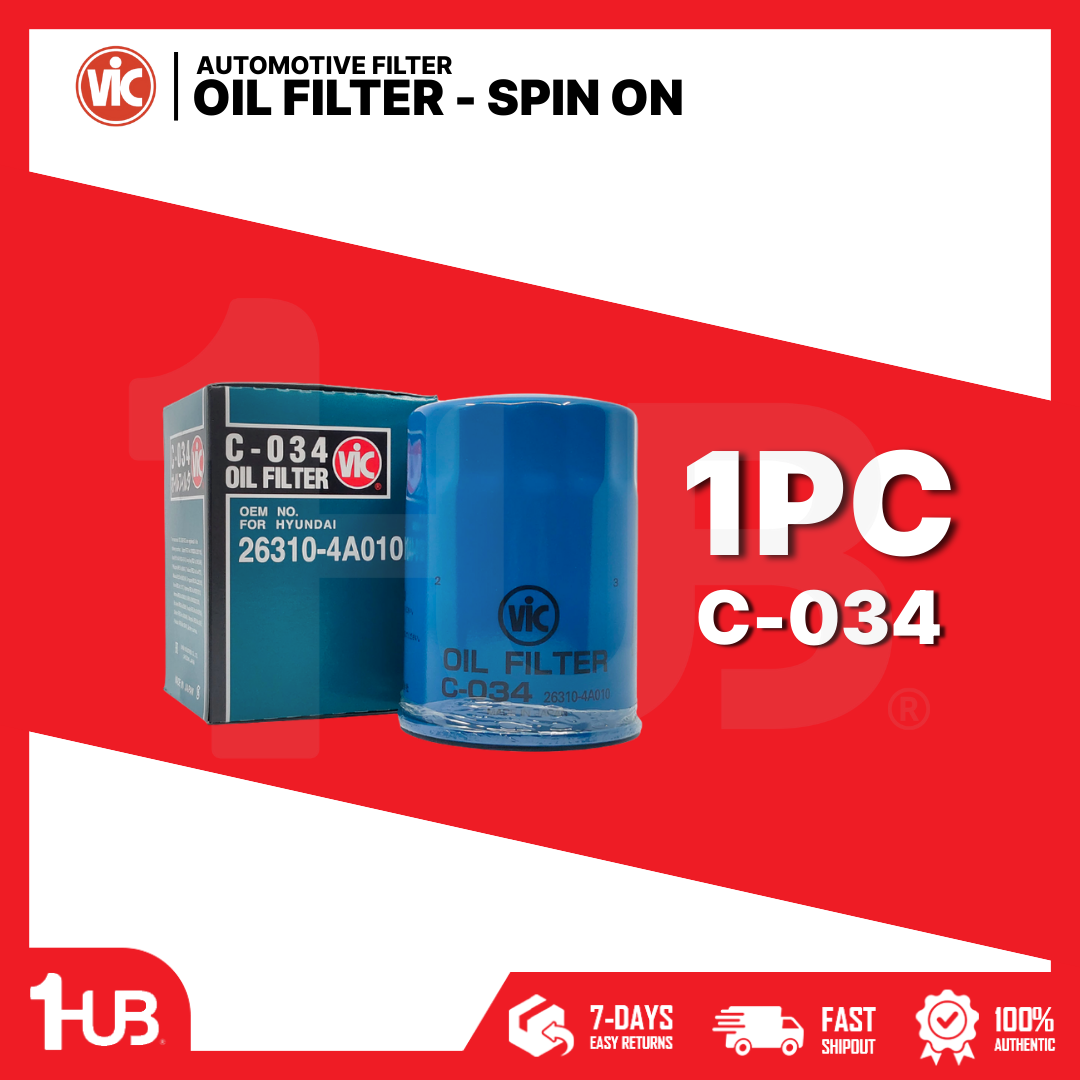VIC OIL FILTER SPIN ON VIC NLT-012 HYUNDAI / KIA STAREX 2.5 CRDI AT/MT D4CB 00- / STAREX 2.5 CRDI AT/MT 97- / SORENTO EX 2.5 CRDI DSL 06 C-034 4989315 ( 1 PC )