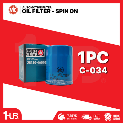 VIC OIL FILTER SPIN ON VIC NLT-012 HYUNDAI / KIA STAREX 2.5 CRDI AT/MT D4CB 00- / STAREX 2.5 CRDI AT/MT 97- / SORENTO EX 2.5 CRDI DSL 06 C-034 4989315 ( 1 PC )