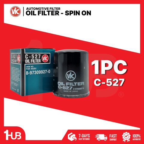 VIC OIL FILTER SPIN ON VIC C-527 8-97309-927-0 ISUZU D-MAX 2.5 , 3.0 4JH-1 05-2013  C-527 6974303 ( 1 PC )