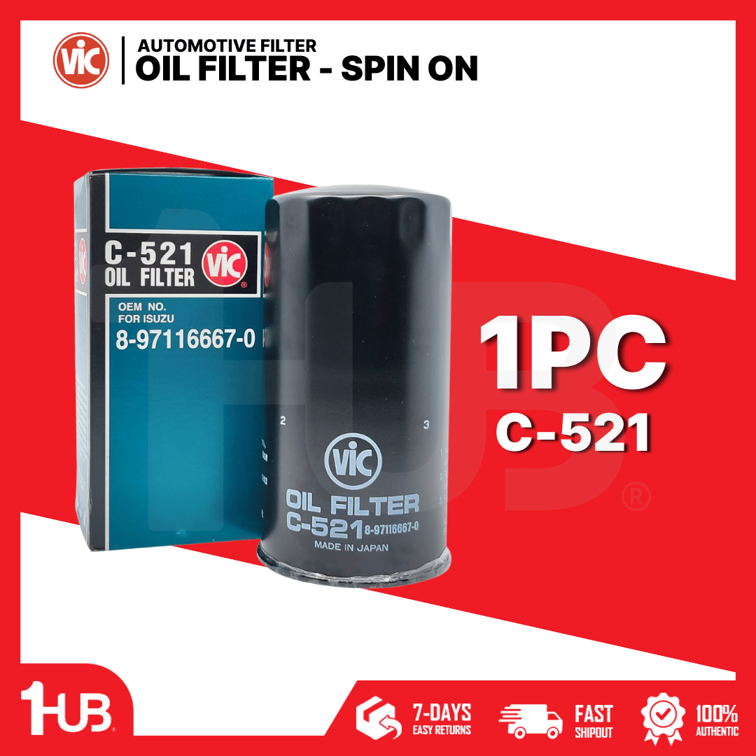 VIC OIL FILTER SPIN ON VIC C-521 ISUZU HD TROOPER 4JX1-T  C-521 7329220 ( 1 PC )