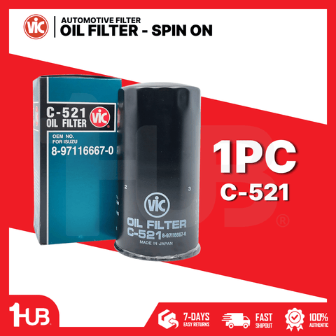 VIC OIL FILTER SPIN ON VIC C-521 ISUZU HD TROOPER 4JX1-T  C-521 7329220 ( 1 PC )