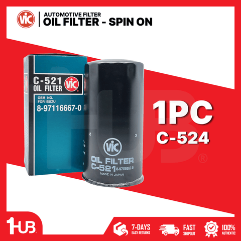 VIC OIL FILTER SPIN ON VIC C-524 ISUZU TROOPER 4JX1-T  C-524 6938470 ( 1 PC )