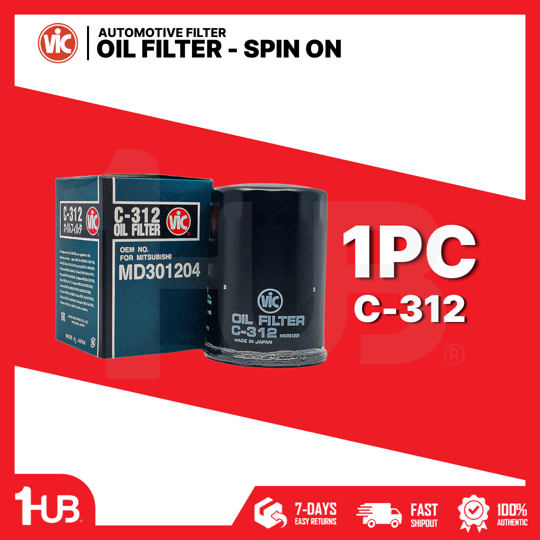 VIC OIL FILTER SPIN ON VIC C-312 MITSUBISHI ENDEAVOR L3 3.8 V6 GAS 2005  C-312 2482930 ( 1 PC )