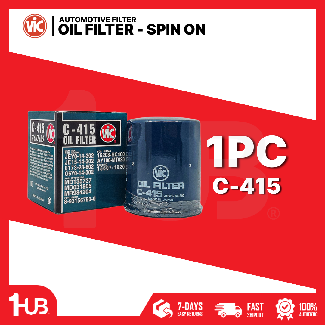 VIC OIL FILTER SPIN ON VIC C-415 MITSUBISHI LANCER 1.3 , 1.5 12V 4G13 , 4G15 89-96 / LANCER 1500 DOHC 4G91 91-96  C-415 6596499 ( 1 PC )