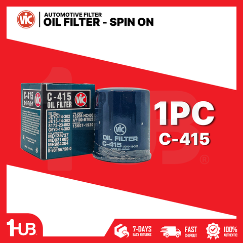VIC OIL FILTER SPIN ON VIC C-415 MITSUBISHI LANCER 1.3 , 1.5 12V 4G13 , 4G15 89-96 / LANCER 1500 DOHC 4G91 91-96  C-415 6596499 ( 1 PC )