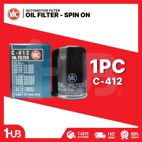 VIC OIL FILTER - SPIN ON  NEW  C-412  ( 1 PC )